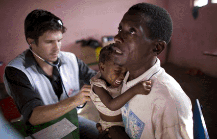 Image: Doctor Pierre Malchair in Haiti (photo courtesy of Doctors Without Borders). 